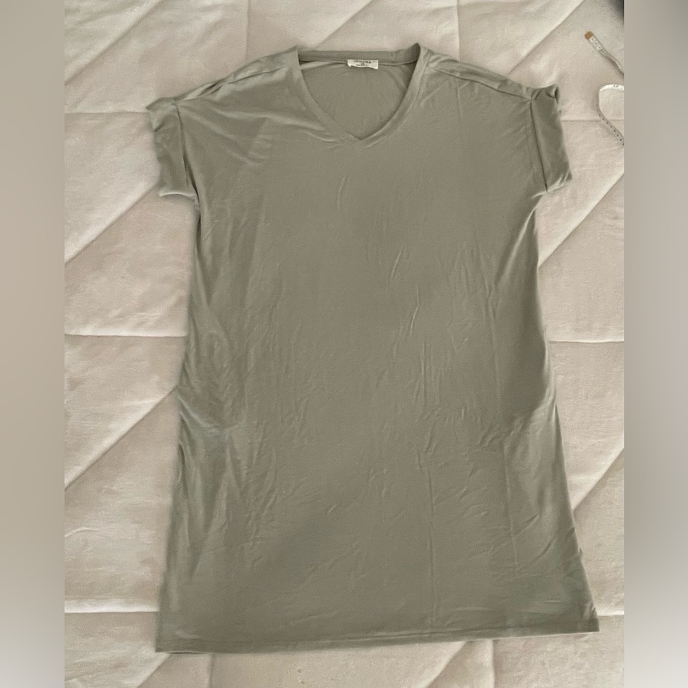 Zenana V-Neck Dusky Mint Green T-Shirt Dress - 1X - NWOT